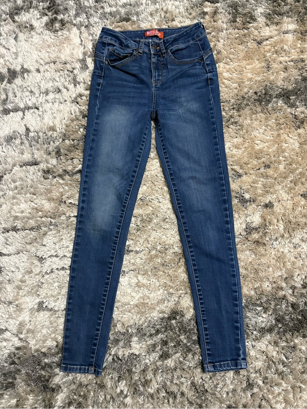 Women's Skinny Jeans in Dark Blue Wash